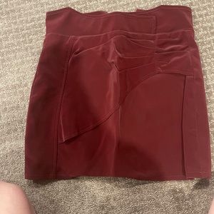 burgundy skirt with shorts